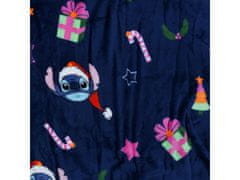 sarcia.eu DISNEY Stitch Námořnická modrá přehoz/deka, vánoční deka 175x215 cm OEKO-TEX 