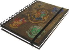 CurePink A5 blok-zápisník Harry Potter: Erb Bradavic - Hogwarts (14,8 x 21 cm) kroužková vazba