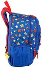 CurePink Školní batoh Nintendo|Super Mario: Mario And Luigi (objem 19 litrů|30 x 40 x 16 cm) modrá tkanina