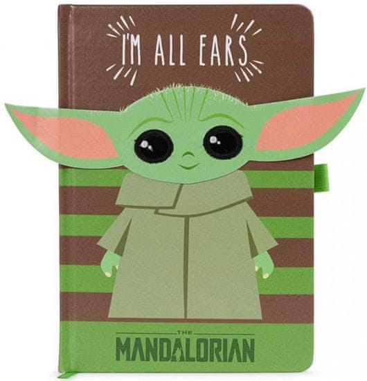 CurePink A5 blok Star Wars|Hvězdné války: TV seriál The Mandalorian I'm All Ears Green (A5|21 x 14,8 cm)