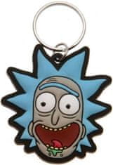 CurePink Pryžový přívěsek na klíče Rick And Morty: Head (4,5 x 5 cm) pryžový