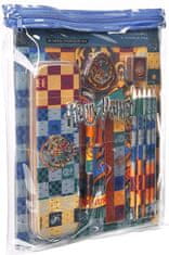 CurePink Set 11 kusů školních a psacích pomůcek Harry Potter: Erby kolejí (21 x 26 cm)