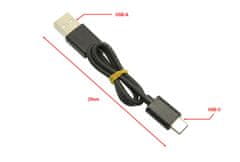 SEFIS nabíjecí datový kabel s konektory USB-A a USB-C 29cm černý