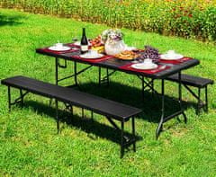 ModernHome Skládací cateringový stůl Impro 180 cm hnědý