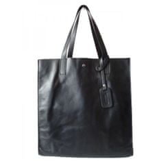 Vera Pelle Kabelky každodenní černé Shopper Bag Genuine Leather A4