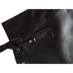 Vera Pelle Kabelky každodenní černé Shopper Bag Genuine Leather A4