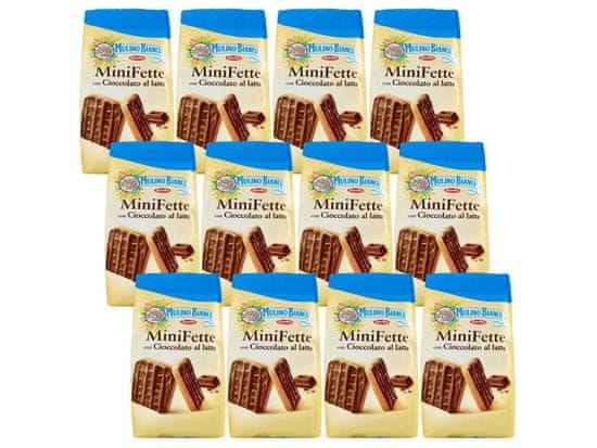 Mulino Bianco MULINO BIANCO Mini Fette - Italské mini sušenky poleté mléčnou čokoládou 110g