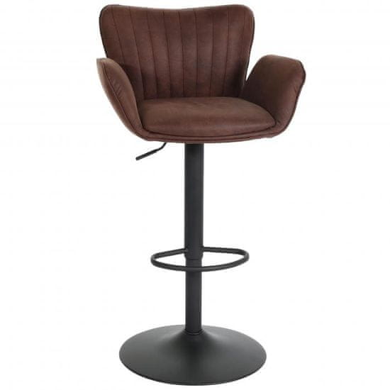 MCW Barová židle M67, otočná židle barová židle, s područkou podnožka otočná látka/textil železo