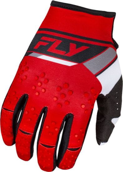 Fly Racing rukavice KINETIC PRIX, - USA 2024 (červená/šedá/bílá)