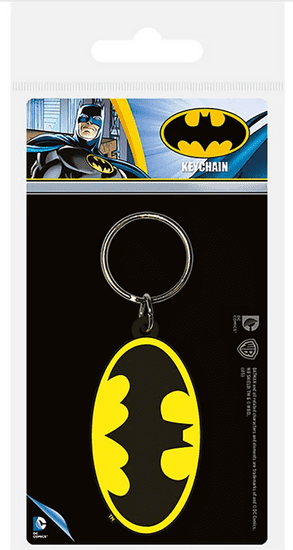 CurePink Pryžový přívěsek na klíče: Batman (5 x 6 cm) pryžový