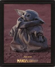 CurePink Proměňovací 3D obrázek Star Wars|Hvězdné války: TV seriál The Mandalorian Grogu (26 x 20 cm)