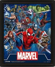 CurePink Proměňovací 3D obrázek Marvel: Filmové ikony (26 x 20 cm)