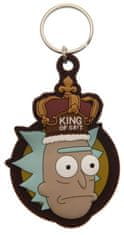 CurePink Přívěsek na klíče Rick And Morty: Král s****k (5,5 x 7 cm)