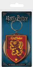 CurePink Přívěsek na klíče Harry Potter: Erb Nebelvíru - Gryffindor (4,5 x 6 cm)