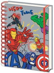 CurePink Poznámkový blok Marvel|Avengers: Klub hrdinů (A5 16 x 21 cm)