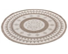 NORTHRUGS Kusový koberec Twin Supreme 105444 Jamaica Linen kruh – na ven i na doma 140x140 (průměr) kruh