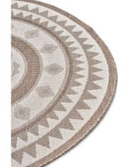 NORTHRUGS Kusový koberec Twin Supreme 105444 Jamaica Linen kruh – na ven i na doma 140x140 (průměr) kruh