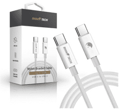 RhinoTech kabel s nylonovým opletem USB-C na USB-C 60W 1M RTACC384, bílá