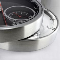 MPM QUALITY Designové kovové hodiny E04.3083, bílá/stříbrná