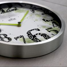 MPM QUALITY Designové kovové hodiny E01.2524, bílá/stříbrná