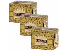 Basilur BASILUR Present Gold - černý sypaný čaj v ozdobné dóze, vánoční čaj 100g x3