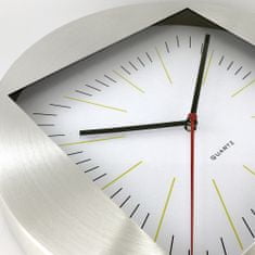 MPM QUALITY Designové kovové hodiny E01.2486, bílá/stříbrná