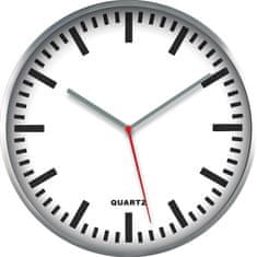 MPM QUALITY Designové kovové hodiny E01.2483, bílá/stříbrná