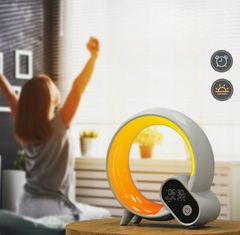 DREAMSKY Smart LED lampa s budíkem a teploměrem DREAMSKY Q-10W, bílá