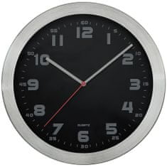 MPM QUALITY Designové kovové hodiny Melange, černá/stříbrná