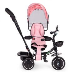 EcoToys Dětská tříkolka - kočárek s plastovými koly EVA růžová
