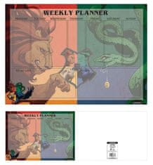 CurePink Stolní plánovací A4 podložka na stůl Harry Potter: Rozkol kolejí (21 x 29,7 cm)