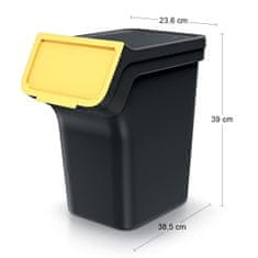 nabbi Odpadkový koš na tříděný odpad (3 ks) NPW20S3 20 l - černá