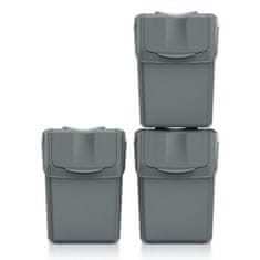 nabbi Odpadkový koš na tříděný odpad (3 ks) ISWB20S3 20 l - šedý kámen