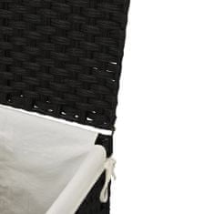 shumee Koš na prádlo s víkem černý 46 x 33 x 60 cm polyratan