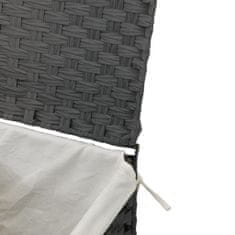shumee Koš na prádlo s víkem šedý 46 x 33 x 60 cm polyratan