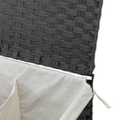 shumee Koš na prádlo se 2 sekcemi šedý 53 x 35 x 57 cm polyratan