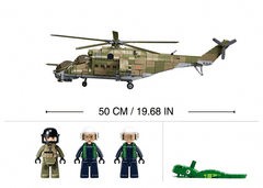 Sluban Army Model Bricks M38-B1137 Dělostřelecký vrtulník MI-24S M38-B1137