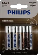 Philips Baterie LR6A4B/10 Alkalické AA 4ks