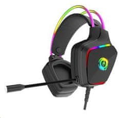 Canyon Herní headset Darkless GH-9A, RGB podsvícení, USB + 3.5mm jack, 2m kabel, černý