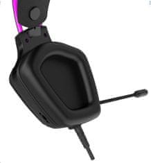 Canyon Herní headset Darkless GH-9A, RGB podsvícení, USB + 3.5mm jack, 2m kabel, černý