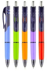 Spoko Triangle kuličkové pero Easy Ink, modrá náplň displej, mix barev