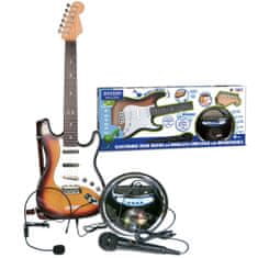 Bontempi Elektrická rocková kytara se zesilovačem, mikrofonem a headsetem