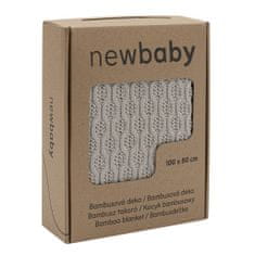 NEW BABY Bambusová pletená deka se vzorem 100x80 cm light grey