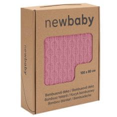 NEW BABY Bambusová pletená deka se vzorem 100x80 cm pink