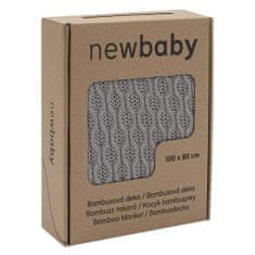 NEW BABY Bambusová pletená deka se vzorem 100x80 cm grey