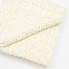 NEW BABY Bambusová pletená deka se vzorem 100x80 cm cream