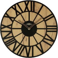 Prim Dřevěné designové hodiny PRIM Glamorous Rome, světlé dřevo/černá (5390)