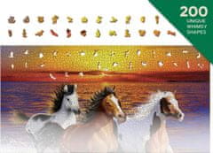 Wooden city Dřevěné puzzle Divocí koně na pláži 2v1, 4000 dílků