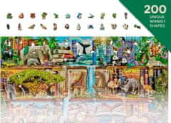 Wooden city Dřevěné puzzle Úžasné království zvířat 2v1, 4000 dílků