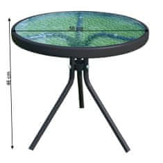 KONDELA Zahradní příruční stolek Habir - černá